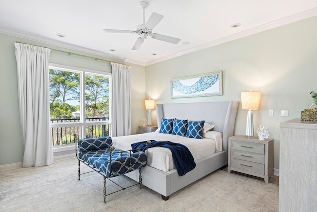 125 Emerald Rdg, Santa Rosa Beach, FL 32459 - bedroom featuring ornamental molding and ceiling fan
