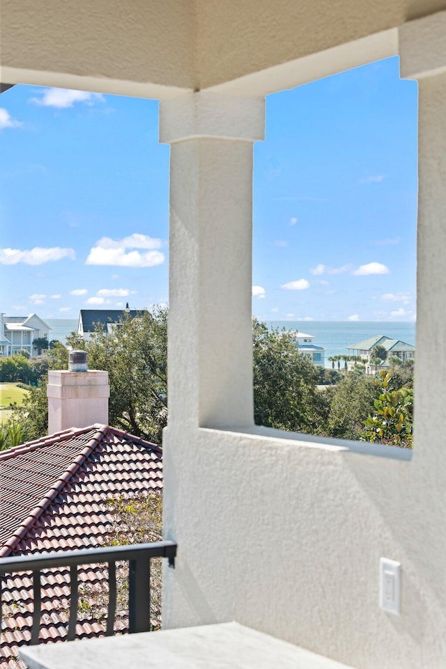 balcony with a water view