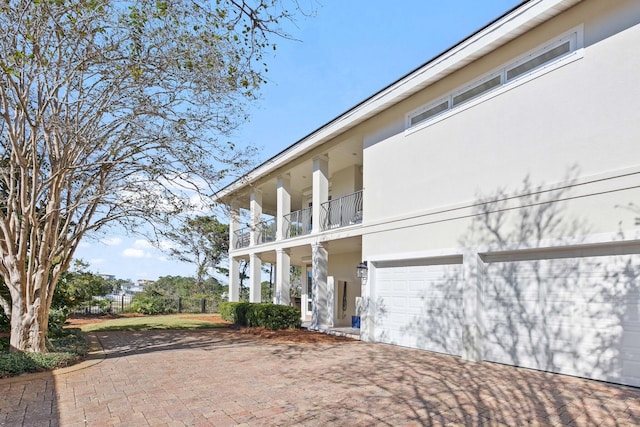 view of property featuring a garage