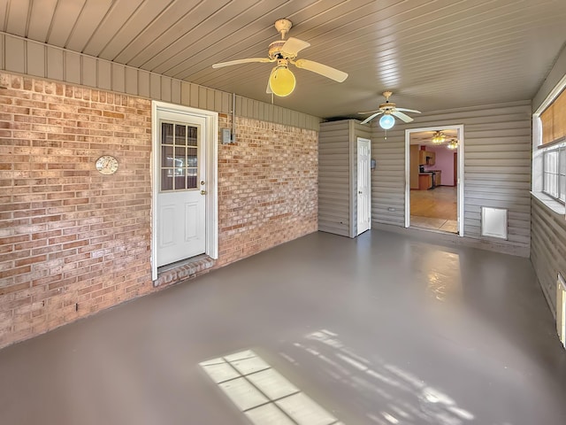 view of patio with ceiling fan