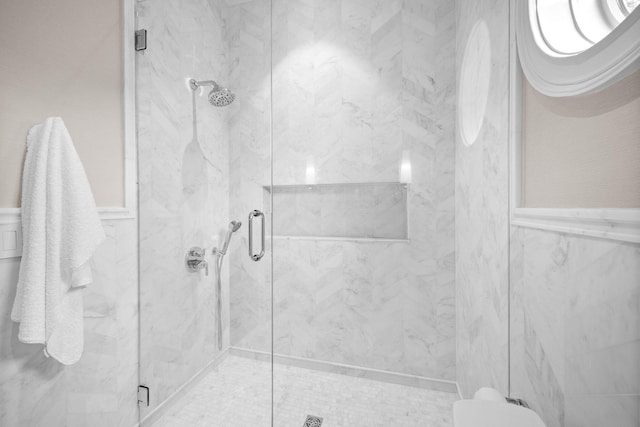 bathroom with an enclosed shower