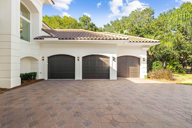 view of garage