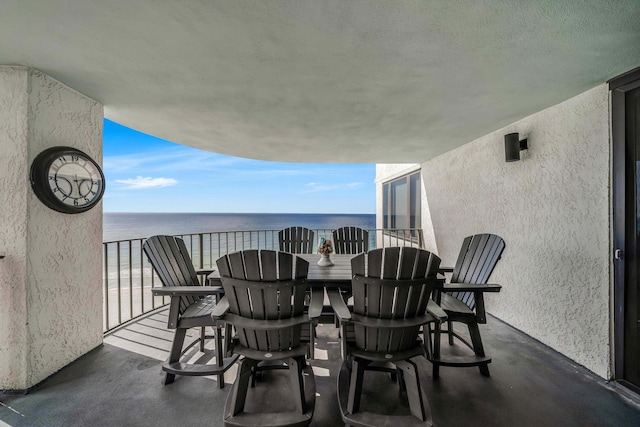 balcony with a water view