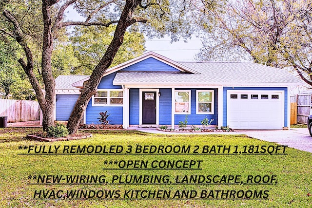 1013 Gloria Ave, Fort Walton Beach, FL 32547 - single story home featuring an attached garage, driveway, and a shingled roof