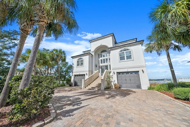 view of front of house with a garage