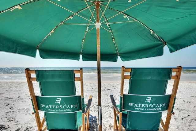 exterior details featuring a beach view