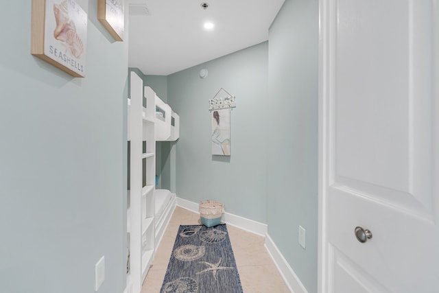 bathroom with tile patterned flooring
