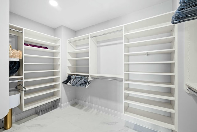 view of walk in closet