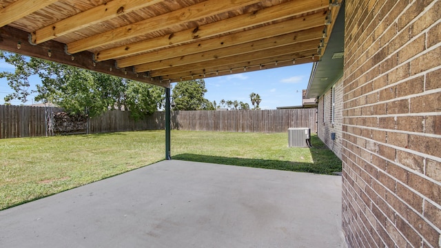 view of patio featuring central AC unit