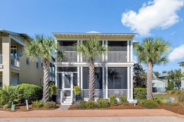 beach home with a balcony