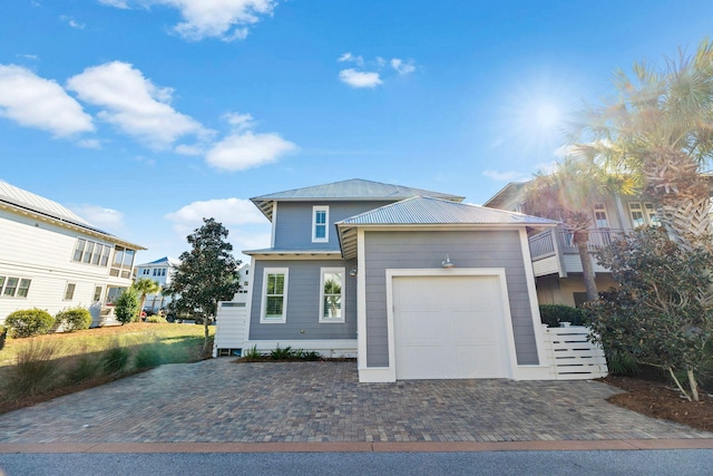 view of front of house with a garage