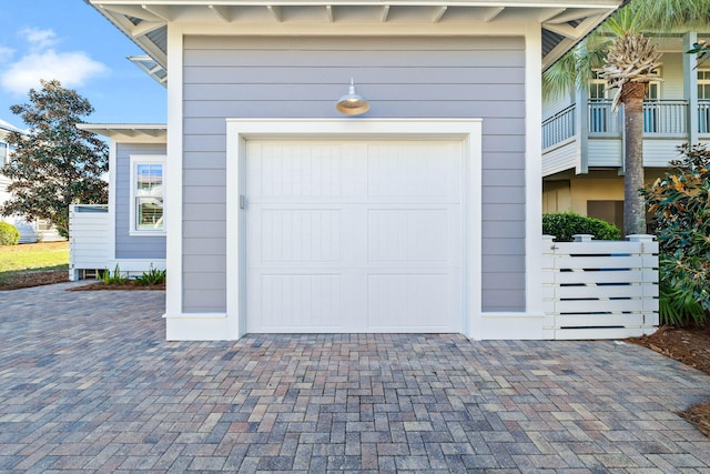 view of garage