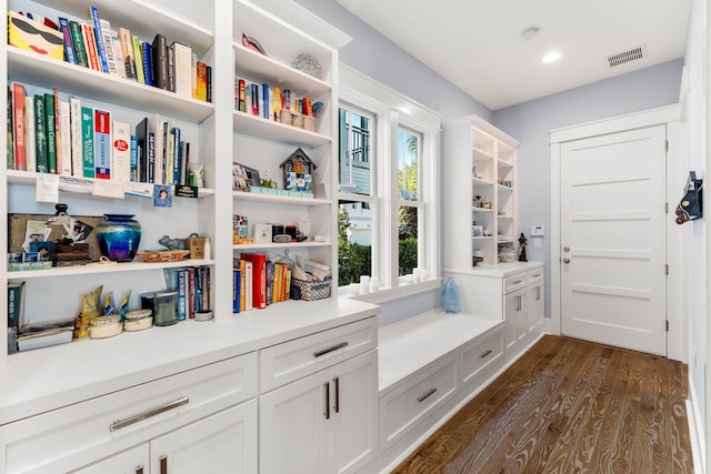 mudroom featuring dark hardwood / wood-style floors