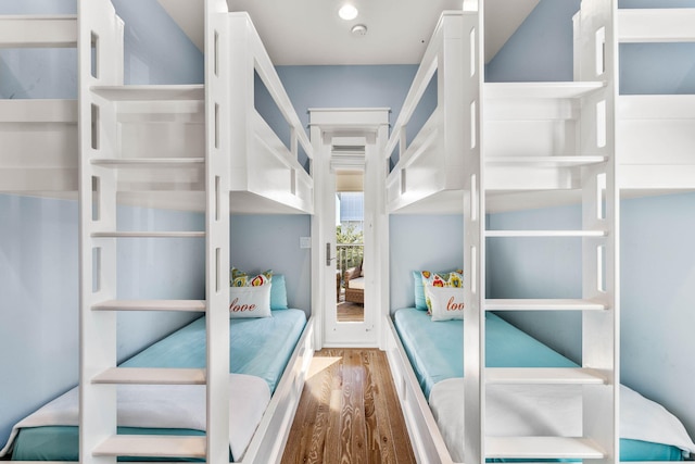 bedroom featuring wood-type flooring