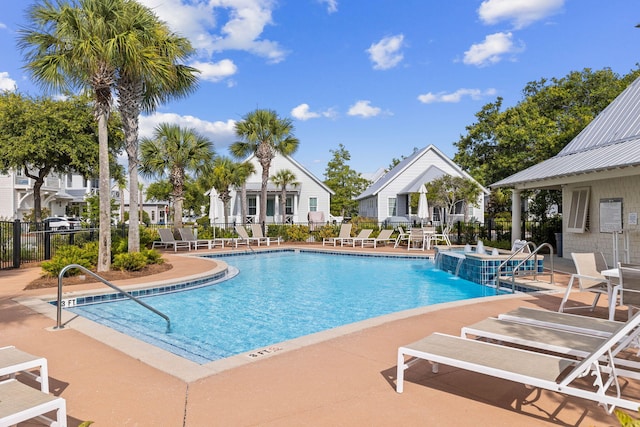 view of pool featuring a patio