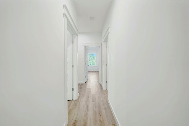 hall featuring light hardwood / wood-style flooring