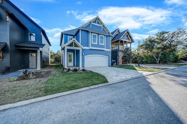 view of front of home with a garage