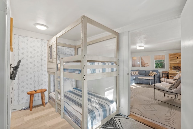 bedroom featuring light wood-type flooring