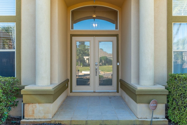 entrance to property with french doors