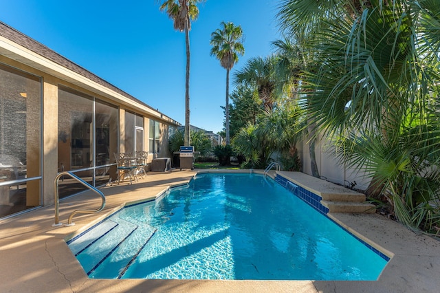 view of pool featuring a patio area