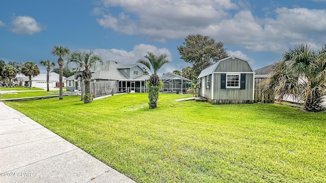 view of yard featuring a sunroom