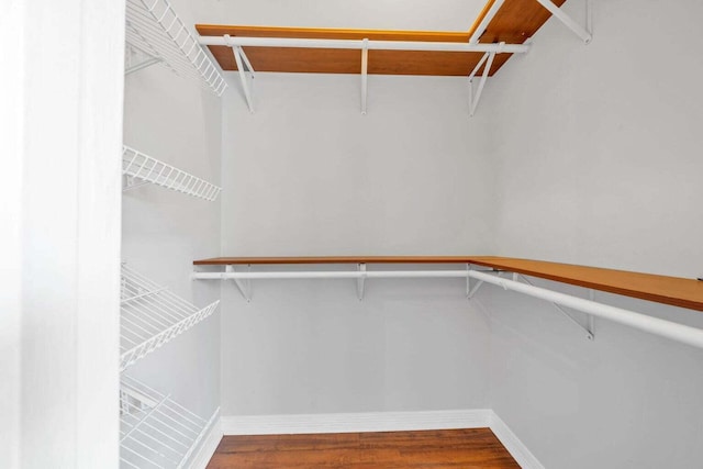 spacious closet with wood finished floors