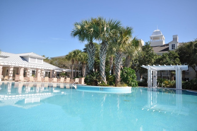 view of pool with a pergola