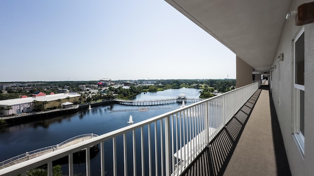 balcony with a water view