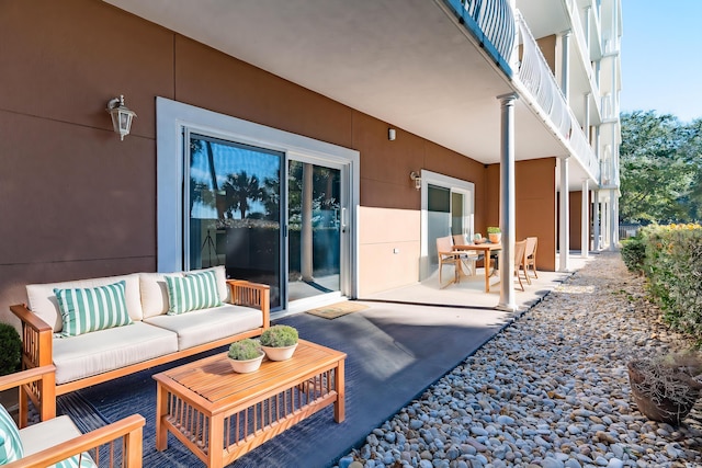 view of patio / terrace featuring an outdoor living space