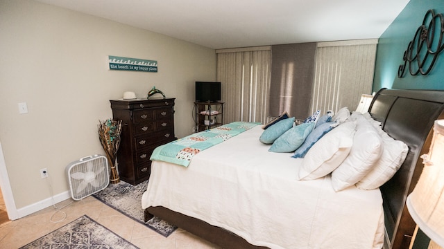 view of tiled bedroom