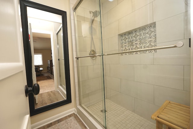 bathroom with an enclosed shower