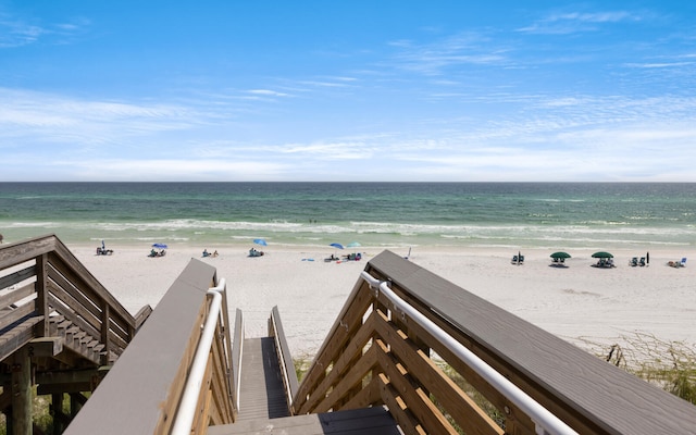 water view with a view of the beach