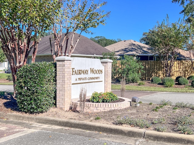 view of community sign