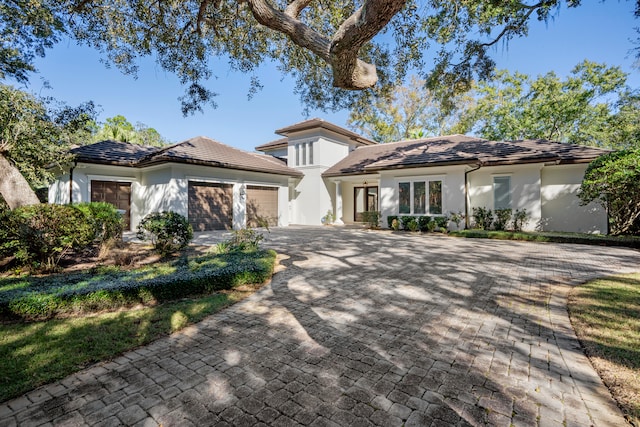 view of front of house with a garage