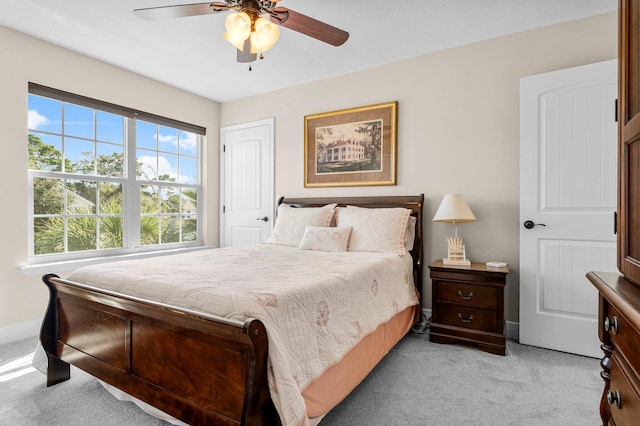 135 Grayling Way, Inlet Beach, FL 32461 - bedroom featuring light carpet, baseboards, ceiling fan, and a closet