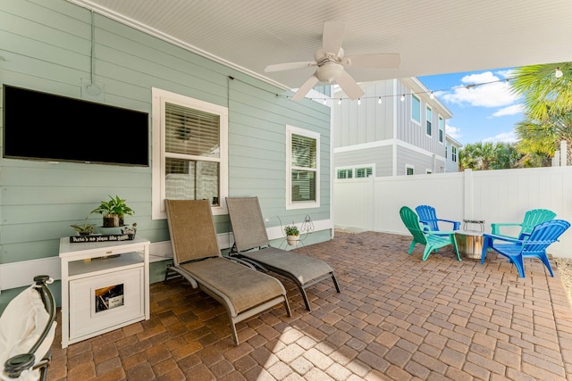 view of patio / terrace with ceiling fan