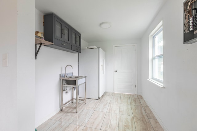 kitchen featuring white refrigerator