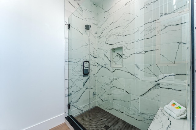 bathroom with an enclosed shower