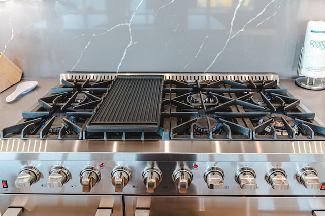 room details featuring stainless steel stove