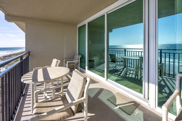 balcony with a water view