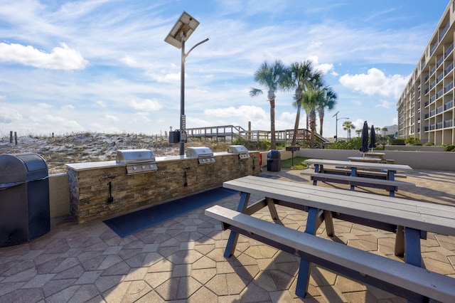 view of patio with grilling area and area for grilling