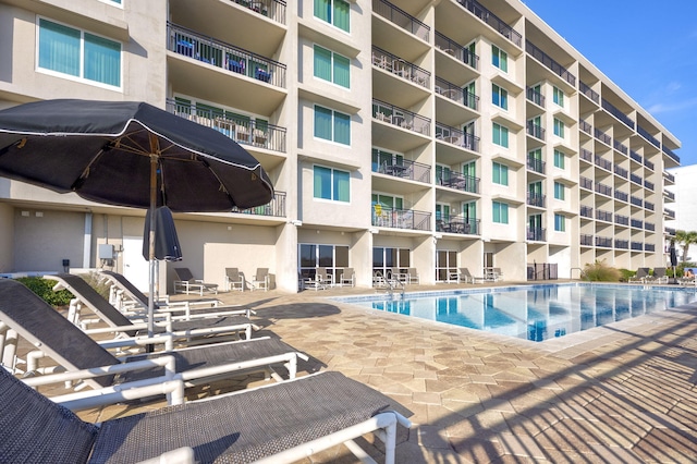 view of pool with a patio area