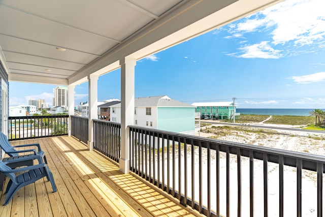 balcony with a water view