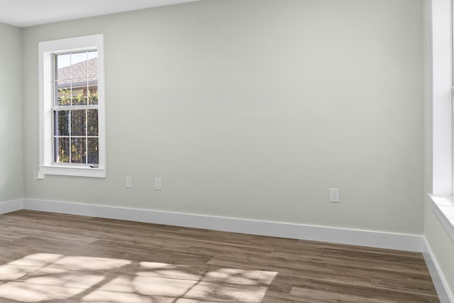 empty room featuring wood-type flooring