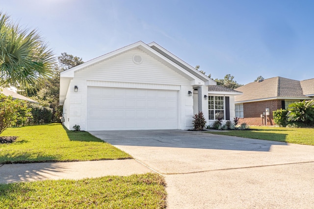 59 Marigot Bay Cir, Miramar Beach, FL 32550 - ranch-style home featuring a front yard, brick siding, concrete driveway, and an attached garage