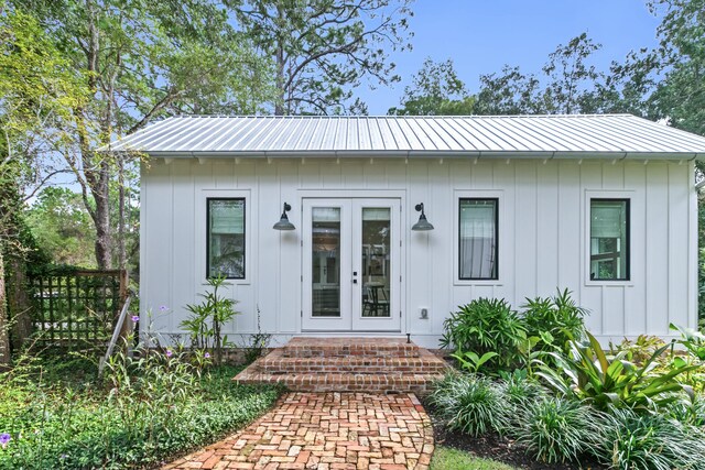 view of front of house with french doors