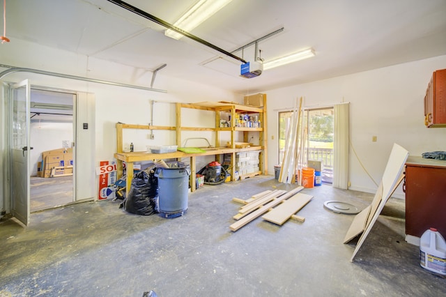 garage featuring a garage door opener