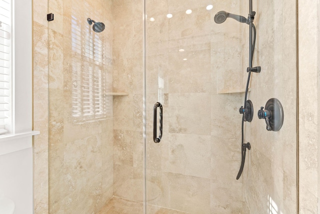 room details with a shower with shower door