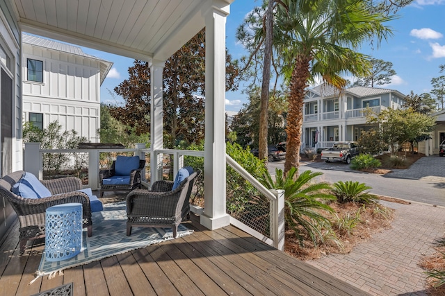 wooden deck with a porch