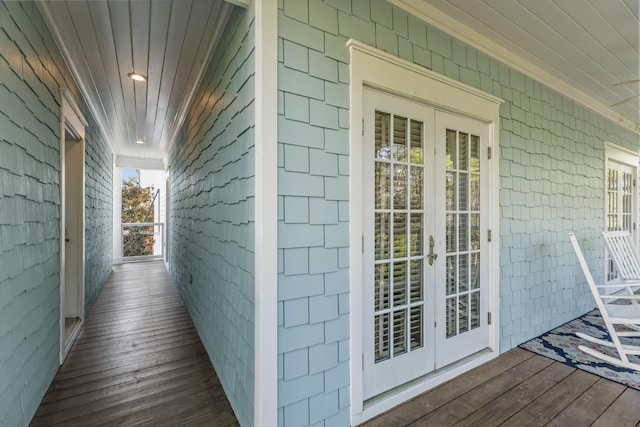 exterior space featuring french doors